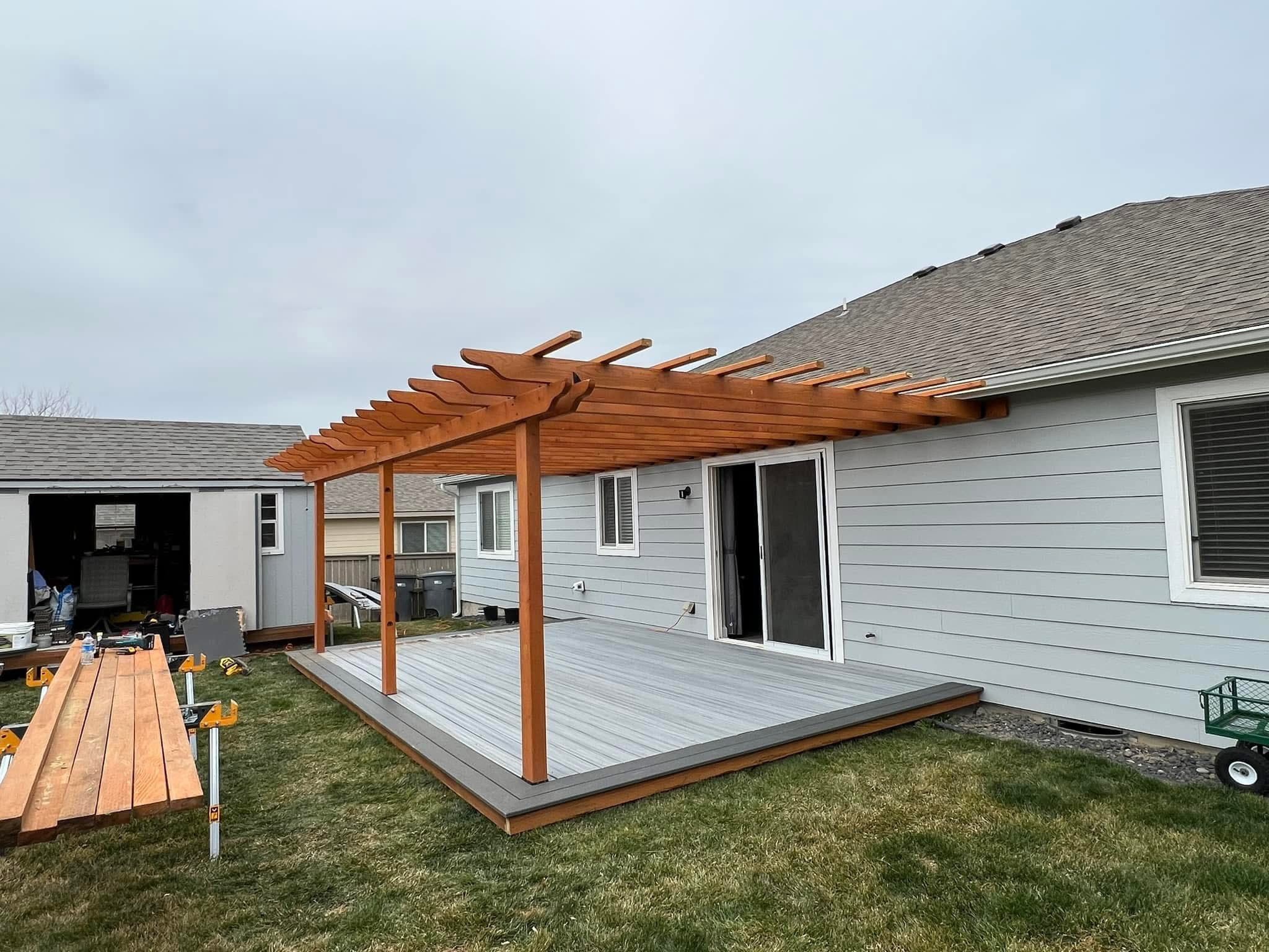 Completed home deck and outdoor living space